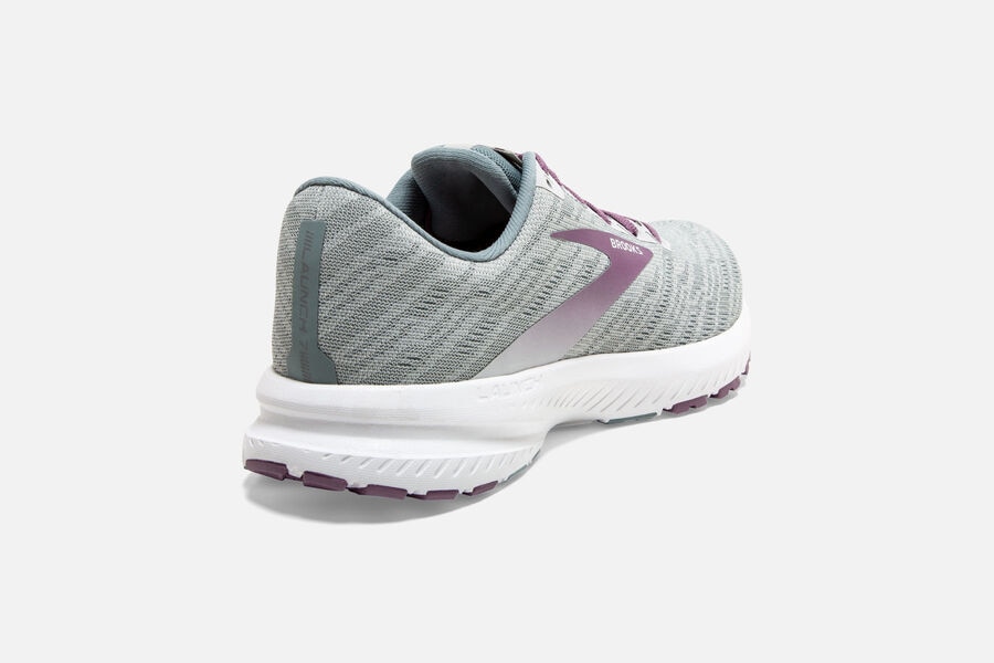 Brooks Running Shoes - Launch 7 Road Womens - Grey/Purple - SAJ-371864